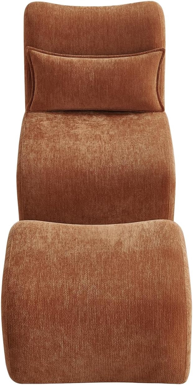 Modern Lounge Chair with Ottoman Compressed Upholstered Recliner for Small Spaces Comfortable Accent Sofa for Living Room Bedroom or Apartment