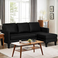 LEISU L Shaped Leather Sectional Sofa with Chaise for Small SpaceLiving Rooms Convertible CouchModern Modular Furniture Sets Suitable for HomeApartmentsDormBonus Living Room(Black)