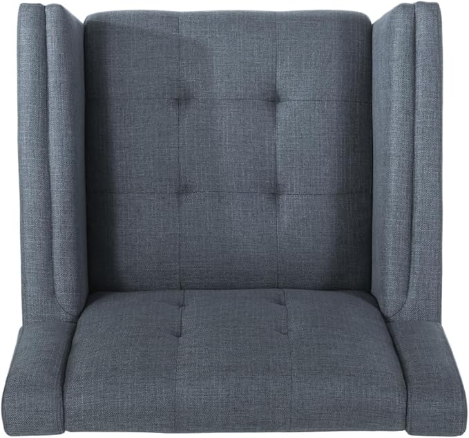 Greenmont Upholstered Armchair - Dark Grey Fabric Modern Chair for Living Room Bedroom or Office