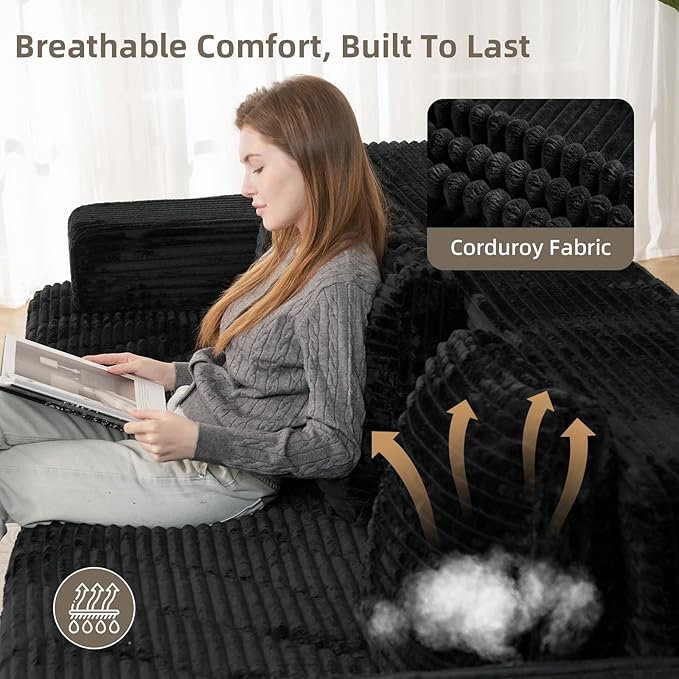 126 Modular Sleeper Couch Sectional Couches for Living Room Ergonomic Memory Foam Sleeper Sofa Oversized Loveseat Sofa Bed Bedroom Apartment Office | Ergonomic No Assembly Required