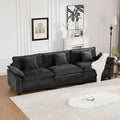 117.3” Black Modular Sectional Sofa 3 Seater Large Sectional Couches for Living Room Chenille Fabric Oversized Cloud Couch with Ottoman Deep Seat Wide Armrest Home Sofas Set Sofá Moderno