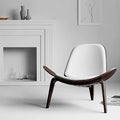 OAKHAM Shell Chair for Living Room Ergonomic Plywood Accent Mid Century Modern Chair with Protective Floor Caps Stylish Seating for Bedroom &amp Home Office (Ebony Brown)
