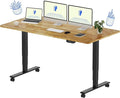 FLEXISPOT E6 MAX Solid Wood 63x24 Inch Dual Motor 3-Stage Heavy Duty Standing Desk 330lbs Weight Capacity Height Adjustable Desk w/Cable Management &amp Wheels(Butcher Block Rubberwood + Black Fram