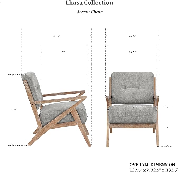 Lexicon Lhasa Fabric Accent Chair Brownish Gray