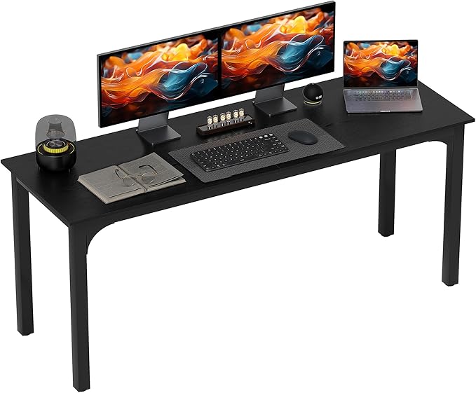 HOMCOM Modern Simple Large Computer Desk 71 Long Home Office Desk for Two Person Multi-Purpose Computer Table for Home Office Study Black