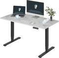 FLEXISPOT E6 3-Stage Dual Motor Electric Standing Desk 55 x 28 Sit Stand Up Desk Holds 220 lbs Adjustable Height w/Memory Presets One-Piece Marble Grey Desktop &amp Black Frame Ships in 2 Boxes