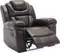 ERYE Manual Recliner Chair with LED Light Strip for Living Room Bedroom Manual Reclining Home Theater Seating Armchair Faux Leather Tufted
