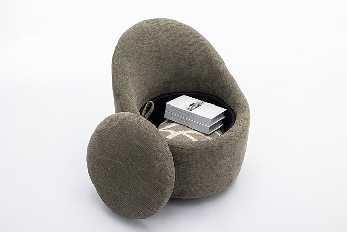 COLAMY Chenille Fabric 360 Swivel Accent Chair Set of 1 Green