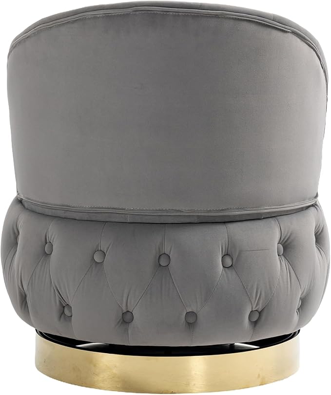 Swivel Barrel ChairVelvet Swivel Accent Chairs Modern Round Storage Small Chairs 360 Degree Upholstered Swivel Boucle Chair for Living Room Bedroom（Gary）