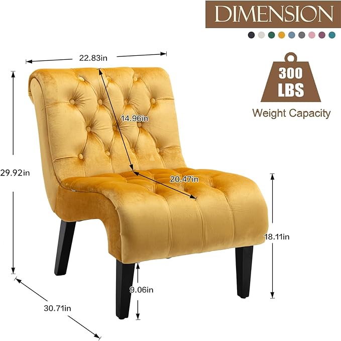 KINFFICT Velvet Accent Lounge Chair for Living Room