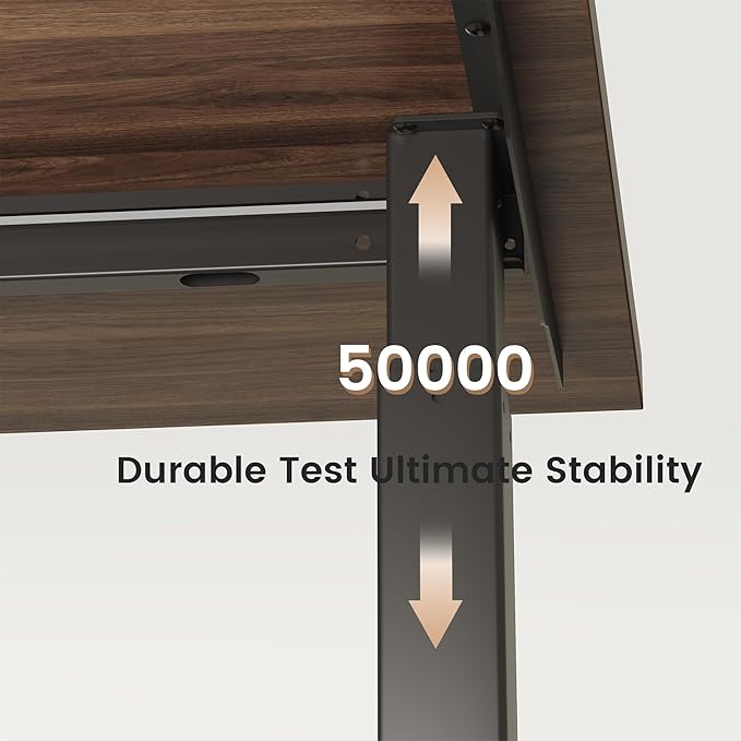 47 Electric Standing Desk Height Adjustable Stand Up Desk with Multiple Functions Standing Desks for Home and Office Adjustable Desks Office Table Black Walnut
