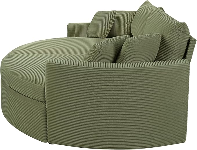 JUSTONE Ultimate Comfort 102.3 Oversized Sofa Bed Double Chaise Lounge with Deep Seat &amp USB Charging Multi-Functional Green Loveseat for Living Room