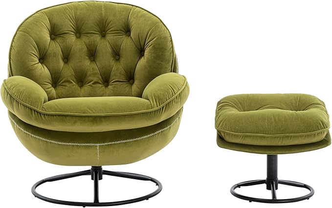 Generic Accent Chair TV Chair Living Room Chair with Ottoman Fruit Green