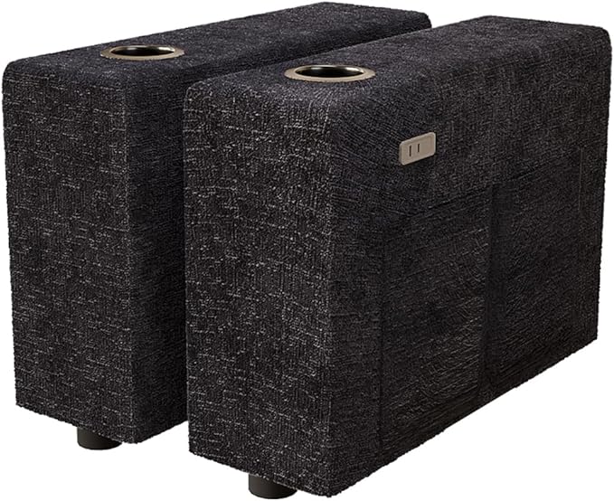 Armrest for Modular Sectional Sleeper Sofa Bed with Charging Station and Cup Holders Premium Textured Chenille Easy to Assemble Dark Blue