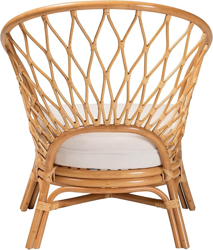 bali &amp pari Emmeline Bohemian Honey Rattan Accent Chair