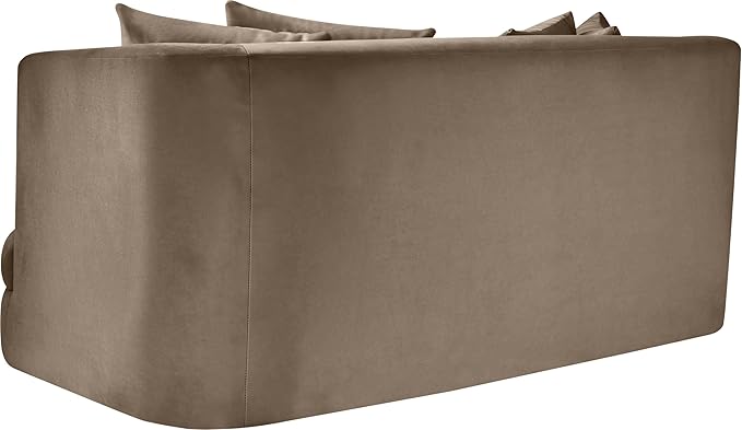 Meridian Furniture 699Taupe-L Alder Collection Modern | Contemporary Loveseat with Ultra Luxe Taupe 460 GSM Velvet Solid Wood Frame 66 W x 36 D x 30 H Taupe