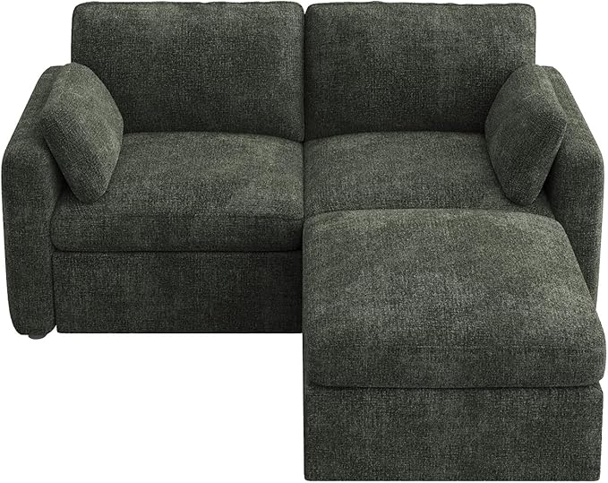 HONBAY Modular Sectional Couch with Storage Ottoman Sectional Sofa with Storage Seats L Shaped Sectional Couches for Living Room Green