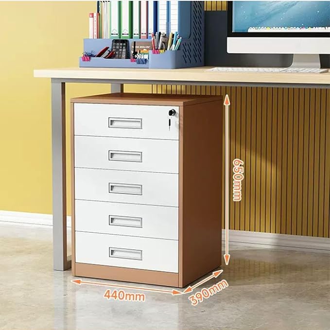 Aimeryup Lounge File Cabinet Metal Clip with Lock Drawer Storage Study Low Cupboard Desk Office Hotel 44X39X65CM(Size:44X39X65CMColor:D)