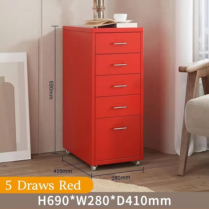 Rolling File Cabinet Small Rolling Filing Cabinet for Home Office for A4 Letter-Size Documents
