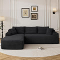 95 Boneless Cloud Sectional Couches for Living Room Comfy Fluffy L Shaped Memory Foam Deep Seat Boneless Couch Modular Sectional Sofa with Left Facing Chaise Black