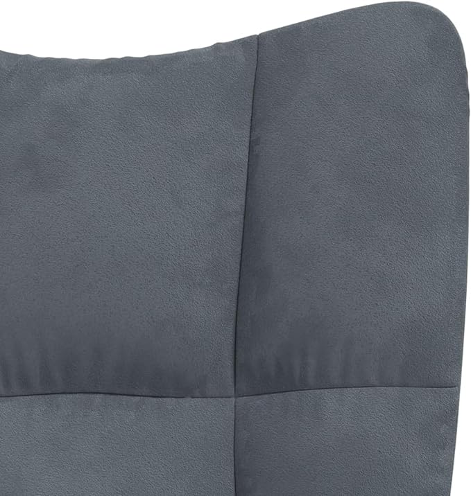 Recliner Chair with Stool Dark Grey Velvet Armchair Living Room Recliner Chair Backrest Adjustable TV Chair TV Chair - 328085
