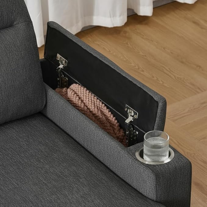 109 Modular Sectional Sofa Convertible U-Shaped Sofa Set with Storage Cup Holders and USB Charging Ports Ideal for Living Rooms Moder 6-Seater Modular Sectional Sofa with Removable Ottoman