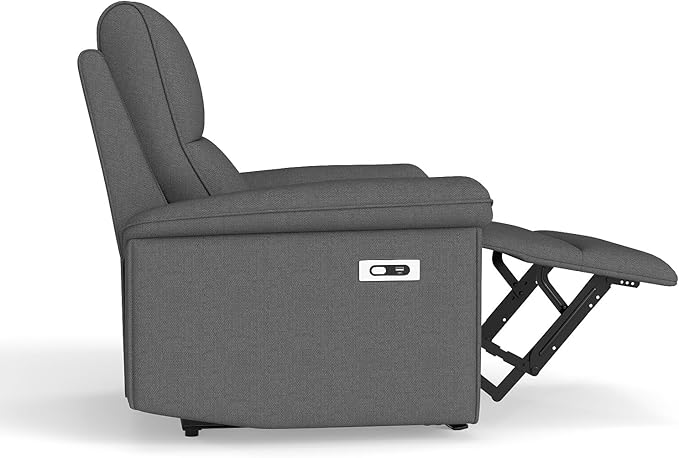 KEIKI Wall Hugger Recliner Chair Zero Wall Electric Recliner Chairs with USB Port Electric Recliner for Living Room Fabric Reclining Armchair for Small Space Dark Gray