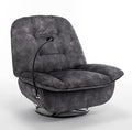 Swivel Rocker Recliner Chair for Adult Oversized Armless Recliner with Phone Holder Comfy Swivel Glider Recliner Velvet Reading Chair for Living Room (Black)