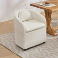 KEIKI Set of 1 Chenille Fabric Swivel Dining Chairs with Universal Wheels Ergonomic Backrest 250 lbs Capacity Easy Assembly for Small Spaces