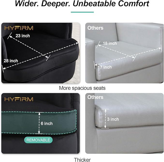 Black Modern Accent Chair Swivel Barrel Armchair for Living Room Button Tufted Velvet Comfy Chairs Round Upholstered Single Sofa Seating with Gold Base