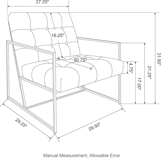 Glitzhome Mid Century Modern Accent Chairs Set of 2 Modern Living Room Chairs with Durable Metal FramePU Leather Cushioned Reading Armchairs for Living Room Bedroom Home Office Off White