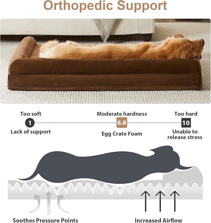 BFPETHOME Dog Beds for Large Dogs Orthopedic Dog Bed for Medium Large DogsBig Waterproof Couch Pet Bed with Removable Washable Cover