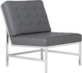 Ashlar Modern Accent Chair in Blended Leather Chrome/Gray