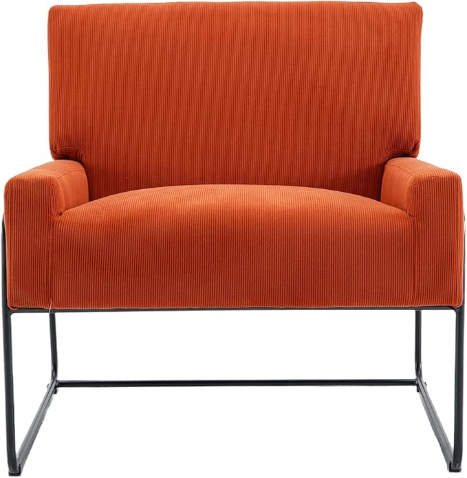 Accent Chair - Modern Industrial Slant Armchair with Metal Frame - Premium High Density Soft Single Chair for Living Room Bedroom