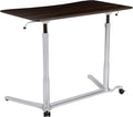 Flash Furniture Merritt Sit-Down Stand-Up Dark Wood Grain Computer Ergonomic Desk with 37.375W Top (Adjustable Range 29 - 40.75)