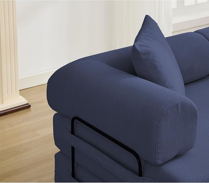 MYFUNSHOP Sleeper Sofa Bed4-in-1 Convertible Folding Boneless CouchFoldable Love Seat with Pillow Corduroy Floor Futon Couch for Living RoomBedroomLounge Studio