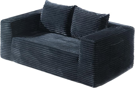 Sofa 71 Loveseat Sofa-in-a-Box Deep Seat Couch No Assembly Required Comfy Plush Corduroy for Living Room Bedroom Office