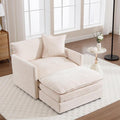 Oversized Accent Chair with Ottoman Beige Chenille Modern Cloud Chaise Lounge Chair Indoor with Deep Seat Upholstered Comfy Armchair Reading Chair for Bedroom Living Room Apartment