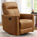 CANMOV Swivel Rocker Recliner Glider Rocking Chair Nursing Chairs Swivel Glider Recliners with Soft Backrest Leathaire Manual Reclining Sofa for Living Room Bedroom Apartment Brown
