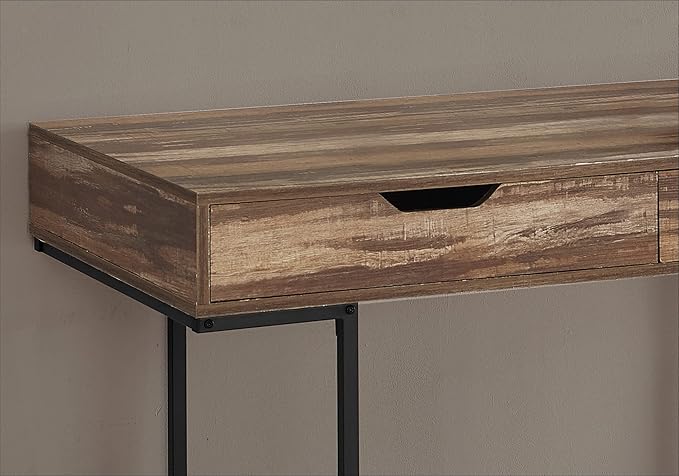 Computer Desk Home Office Laptop Storage Drawers 48 l Work Brown Laminate Black Metal Contemporary Modern MS585