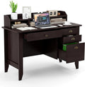 Safeplus 48 Computer Desk with 4 Storage Drawers and Hutch Wood Executive Table for PC Laptop