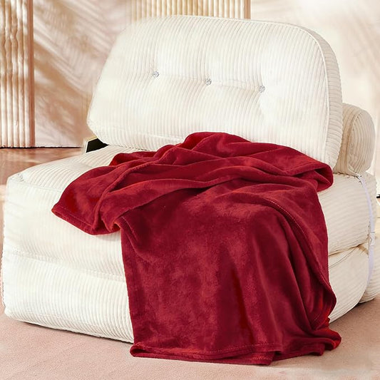 Folding Sofa Bed Flannel Futon Couch Bed with Pillow and Blanket Convertible Sleeper Chair for Living Room Bedroom White