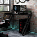 Gaming Desk Computer Desk Gaming Table with ZZ Shape Legs Z Shaped Pc Gaming Workstation Home Office Desk for Home Office Black 35.4x23.6x29.5