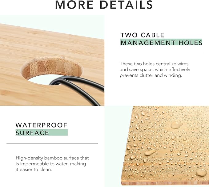 FlexiSpot E6 Bamboo 3-Stage Dual Motor Electric Standing Desk 55 x 28 Sit Stand Up Desk Holds 220 lbs Adjustable Height w/ Memory Presets Solid Bamboo Curved Desktop &amp White Frame Ships in 2 B