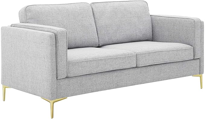 Modway Kaiya Upholstered Fabric Sofa 33.5 x 71 x 32 Light Gray