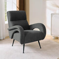 Corduroy Accent Chairs for Living Room High Back Reading Chairs for Bedroom Mid-Century Modern Comfy Upholstered Armchar for Bedroom Reading Nook Apartment Dark Grey