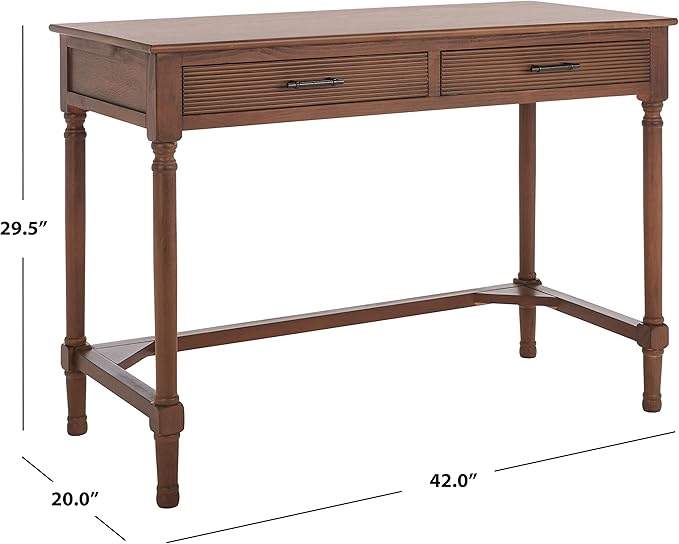 SAFAVIEH Home Collection Layce Brown 2-Drawer Computer Table Office Desk Table