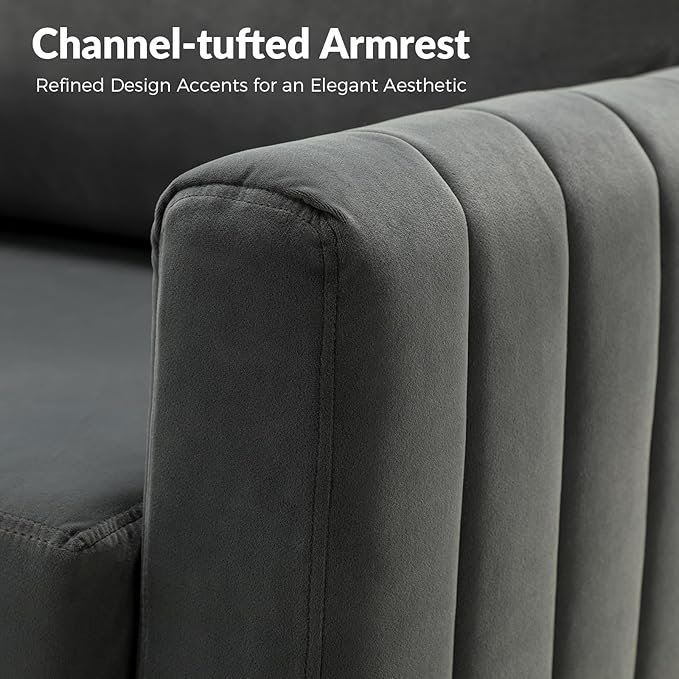 Modern Upholstered Velvet Accent Chair Velvet Armchair Club Chair with Gold Metal Legs Mid-Century Barrel Leisure Comfy Reading Chair for Livingroom BedroomGrey