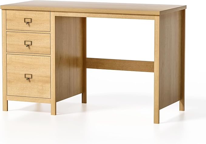 47 Executive Desk with File Drawer Farmhouse Wood Home Office Desk with Storage Drawer Computer Writing Desk for Study Office Natural Oak