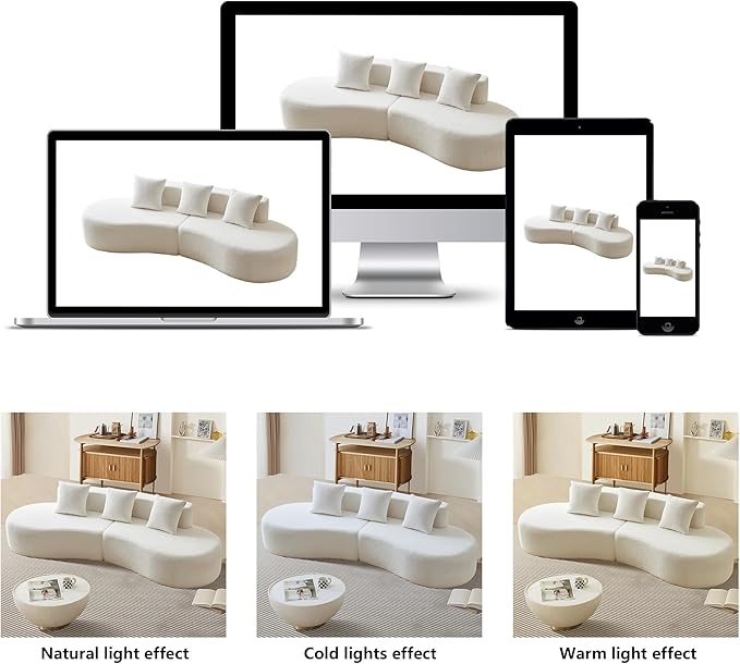 109 Modern Curved Sofa Raindrop Velvet Fabric 5 Seater Curved Shaped Sectional Couch for Living Room Bedroom Office No Assembly